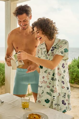 Pyjama mit Schlafshirt und Shorts »Pompeya«