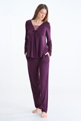 Pyjama mit Hemd und Hosen »Velvet Luxe«